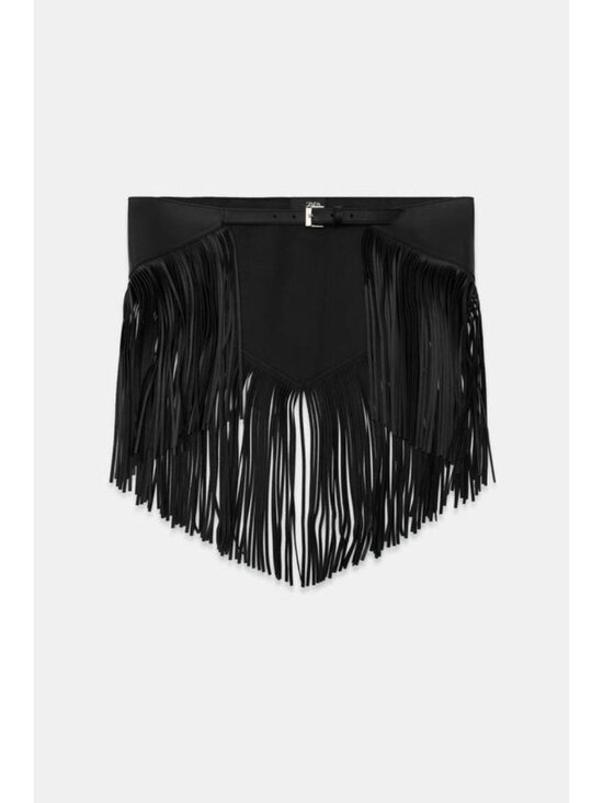 ZARA 100% LEATHER FRINGE SCARF BELT main image 4